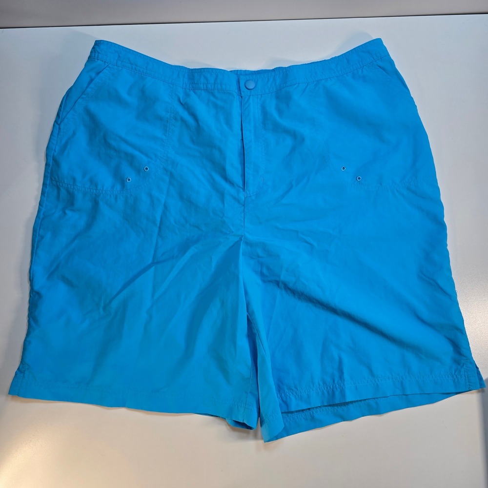 Lands' End Women's 16 Bright Blue Board Swim Shorts Lined Elastic Waist Beach